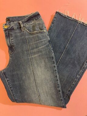 Express Women's Cropped Ankle Jeans in Medium Blue Denim
